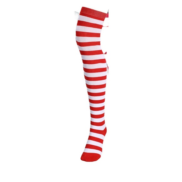 Over the knee socks red & white stripes - Picture 2 of 5